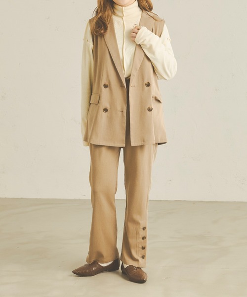 Ambre Neige(アンブルネージュ)の「サイドボタンセミフレアパンツ/【WEB/EC限定商品】(その他パンツ・レディース・ブラウン系その他/ベージュ/ライトブラウン・FREE/MEDIUM/SMALL)」の20枚目の写真