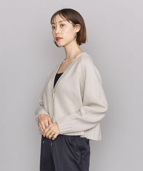 BEAUTY&YOUTH UNITED ARROWS（ビューティーアンドユースユナイテッドアローズ）の「BY 5ゲージウールショートVネック カーディガン（カーディガン/ボレロ・レディース・ピンク/ライム/ナチュラル/モカ・FREE）」の7枚目の写真