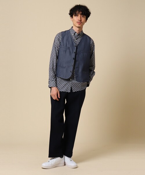 40ｃｔ＆525（フォーティーカラッツアンドゴーニーゴ）の「◆リサイクルポリエステルデニムベスト（ベスト・メンズ・ネイビー・02/03）」の3枚目の写真