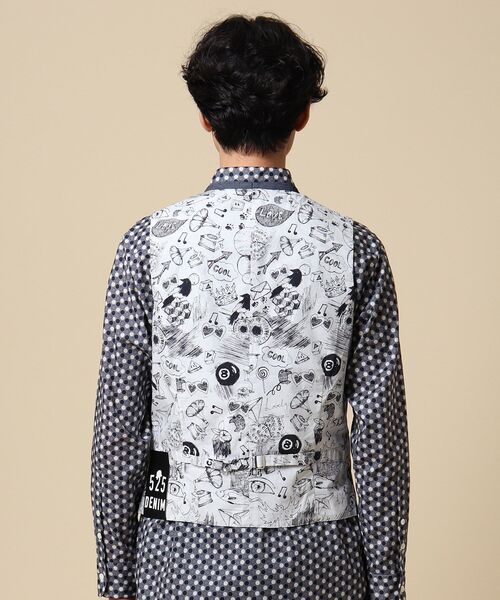 40ｃｔ＆525（フォーティーカラッツアンドゴーニーゴ）の「◆リサイクルポリエステルデニムベスト（ベスト・メンズ・ネイビー・02/03）」の10枚目の写真