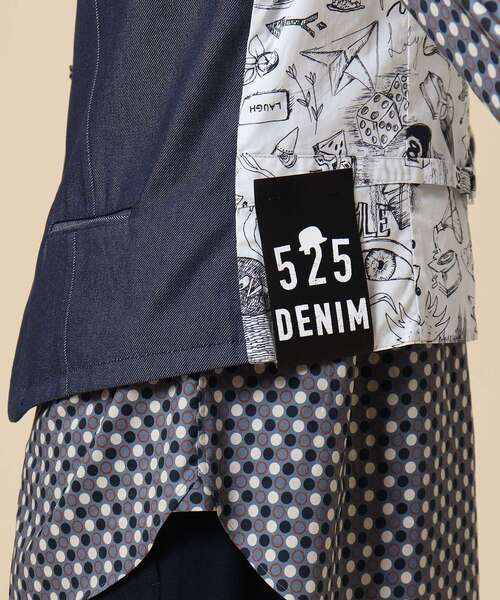 40ｃｔ＆525（フォーティーカラッツアンドゴーニーゴ）の「◆リサイクルポリエステルデニムベスト（ベスト・メンズ・ネイビー・02/03）」の12枚目の写真