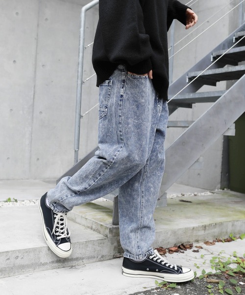 MSG（エムエスジー）の「ルーズワイドデニムパンツ（デニムパンツ