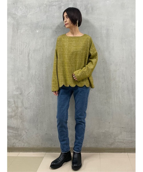 BEARDSLEY(ビアズリー)の「チュニックやシャツワンピースに合わせたレイヤードコーデにも活躍デニムパギンス(その他パンツ・レディース・ブルー・0/1)」の12枚目の写真