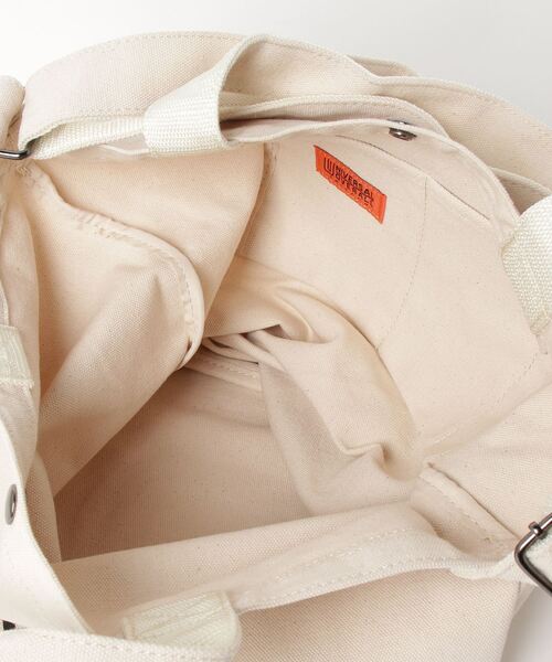UNIVERSAL OVERALL（ユニバーサルオーバーオール）の「UNIVERSAL OVERALL/スーベニアコットン２ＷＡＹトートBAG UVO-082-A（トートバッグ・レディース・ホワイト/ブラック/スミクロ/オレンジ/ホワイト系その他・ONESIZE）」の7枚目の写真