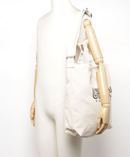 UNIVERSAL OVERALL（ユニバーサルオーバーオール）の「UNIVERSAL OVERALL/スーベニアコットン２ＷＡＹトートBAG UVO-082-A（トートバッグ・レディース・ホワイト/ブラック/スミクロ/オレンジ/ホワイト系その他・ONESIZE）」の6枚目の写真