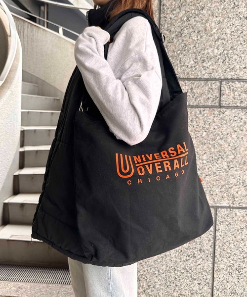 UNIVERSAL OVERALL（ユニバーサルオーバーオール）の「UNIVERSAL OVERALL/スーベニアコットン２ＷＡＹトートBAG UVO-082-A（トートバッグ・レディース・ホワイト/ブラック/スミクロ/オレンジ/ホワイト系その他・ONESIZE）」の5枚目の写真