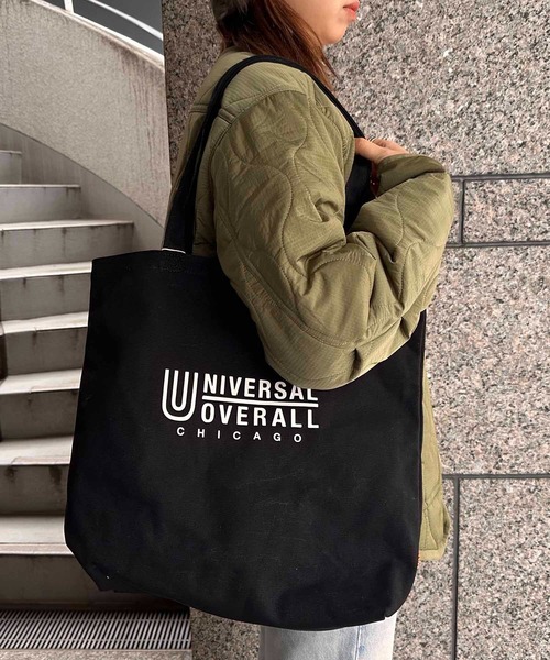 UNIVERSAL OVERALL（ユニバーサルオーバーオール）の「UNIVERSAL OVERALL/スーベニアコットン２ＷＡＹトートBAG UVO-082-A（トートバッグ・レディース・ホワイト/ブラック/スミクロ/オレンジ/ホワイト系その他・ONESIZE）」の4枚目の写真