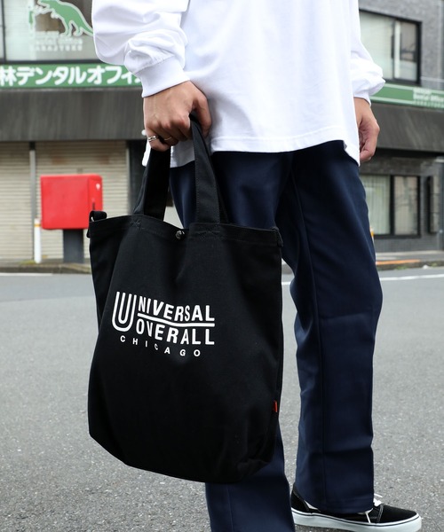 UNIVERSAL OVERALL（ユニバーサルオーバーオール）の「UNIVERSAL OVERALL/スーベニアコットン２ＷＡＹトートBAG UVO-082-A（トートバッグ・レディース・ホワイト/ブラック/スミクロ/オレンジ/ホワイト系その他・ONESIZE）」の14枚目の写真