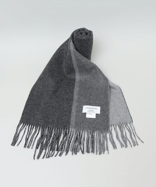 SHIPS（シップス）の「SHIPS: カシミヤ ダブルフェイス パネル マフラー（マフラー・メンズ・ブラック/ベージュ/ネイビー/ブルー/グリーン・ONE SIZE）」の10枚目の写真