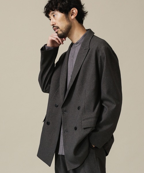 NANO universe（ナノユニバース）の「ユーティリティーテックウールダブルジャケット(セットアップ対応)（テーラードジャケット・メンズ・ブラウン/チャコール/ネイビー・L/M/S）」の20枚目の写真