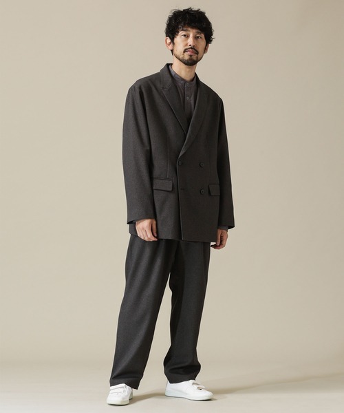 NANO universe（ナノユニバース）の「ユーティリティーテックウールダブルジャケット(セットアップ対応)（テーラードジャケット・メンズ・ブラウン/チャコール/ネイビー・L/M/S）」の5枚目の写真