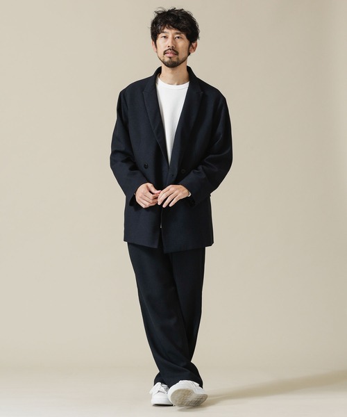 NANO universe（ナノユニバース）の「ユーティリティーテックウールダブルジャケット(セットアップ対応)（テーラードジャケット・メンズ・ブラウン/チャコール/ネイビー・L/M/S）」の16枚目の写真