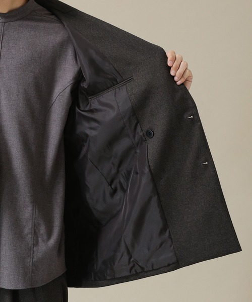 NANO universe（ナノユニバース）の「ユーティリティーテックウールダブルジャケット(セットアップ対応)（テーラードジャケット・メンズ・ブラウン/チャコール/ネイビー・L/M/S）」の4枚目の写真