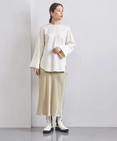 UNITED ARROWS(ユナイテッドアローズ)の「<UNITED ARROWS> ベルベット マーメイド スカート W(スカート・レディース・オフホワイト/ライトブルー・36/38)」の4枚目の写真