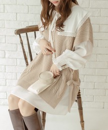 Mysa&Liina by yuririn | BIG襟ブラウス×ニットベストセット(ベスト)