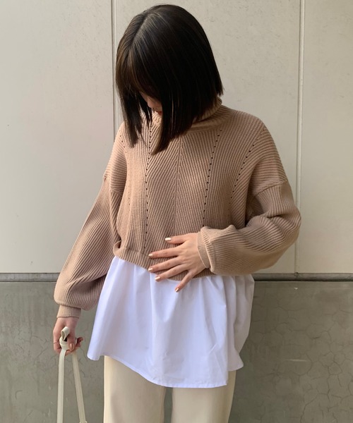 RIVE DROITE（リヴドロワ）の「【ZOZOTOWN限定】バックテールニット（ニット/セーター・レディース・ブラック/アイボリー/ベージュ・FREE）」の3枚目の写真