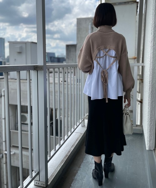 RIVE DROITE（リヴドロワ）の「【ZOZOTOWN限定】バックテールニット（ニット/セーター・レディース・ブラック/アイボリー/ベージュ・FREE）」の9枚目の写真