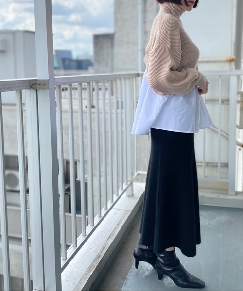 RIVE DROITE（リヴドロワ）の「【ZOZOTOWN限定】バックテールニット（ニット/セーター・レディース・ブラック/アイボリー/ベージュ・FREE）」の7枚目の写真