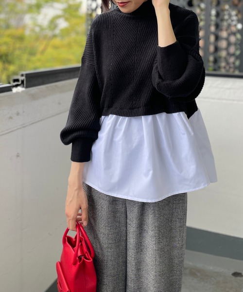 RIVE DROITE（リヴドロワ）の「【ZOZOTOWN限定】バックテールニット（ニット/セーター・レディース・ブラック/アイボリー/ベージュ・FREE）」の6枚目の写真