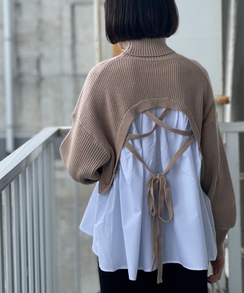 RIVE DROITE（リヴドロワ）の「【ZOZOTOWN限定】バックテールニット（ニット/セーター・レディース・ブラック/アイボリー/ベージュ・FREE）」の13枚目の写真