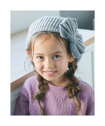 BeBe/BIGリボン付きニットベレー帽(48~56cm)