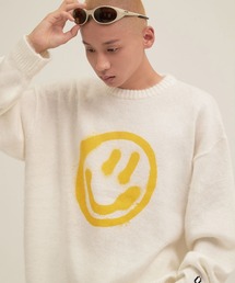 A'GEM/9 × .kom『ISTKUNST/イストクンスト』SMILEY KNIT/スマイルニットセーター