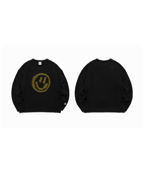 ISTKUNST（イストクンスト）の「A'GEM/9 × .kom『ISTKUNST/イストクンスト』SMILEY KNIT/スマイルニットセーター（ニット/セーター・レディース・ブラック/アイボリー・M/L）」の6枚目の写真