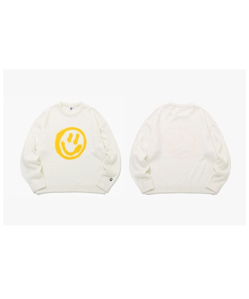 ISTKUNST（イストクンスト）の「A'GEM/9 × .kom『ISTKUNST/イストクンスト』SMILEY KNIT/スマイルニットセーター（ニット/セーター・レディース・ブラック/アイボリー・M/L）」の9枚目の写真