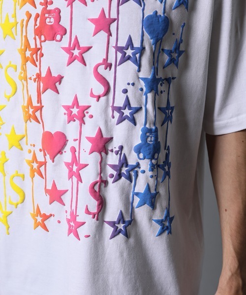 STUD MUFFIN（スタッドマフィン）の「mt7532-5.6ozコットン天竺グラデーションフォームpt ワイドシルエット SS Tシャツ（Tシャツ/カットソー・メンズ・ホワイト/ブラック/ブルー・2/3/4）」の9枚目の写真