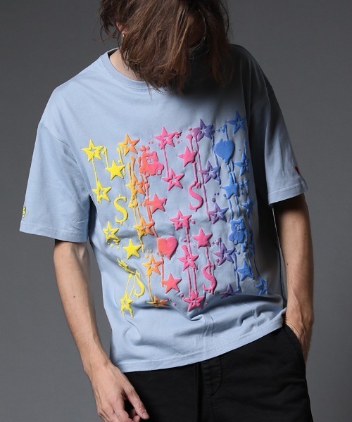 STUD MUFFIN（スタッドマフィン）の「mt7532-5.6ozコットン天竺グラデーションフォームpt ワイドシルエット SS Tシャツ（Tシャツ/カットソー・メンズ・ホワイト/ブラック/ブルー・2/3/4）」の12枚目の写真