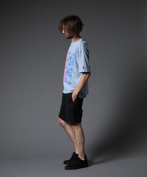 STUD MUFFIN（スタッドマフィン）の「mt7532-5.6ozコットン天竺グラデーションフォームpt ワイドシルエット SS Tシャツ（Tシャツ/カットソー・メンズ・ホワイト/ブラック/ブルー・2/3/4）」の13枚目の写真