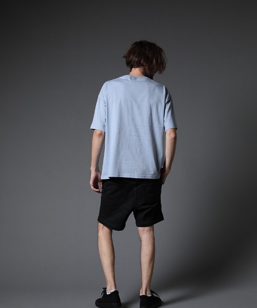 STUD MUFFIN（スタッドマフィン）の「mt7532-5.6ozコットン天竺グラデーションフォームpt ワイドシルエット SS Tシャツ（Tシャツ/カットソー・メンズ・ホワイト/ブラック/ブルー・2/3/4）」の15枚目の写真