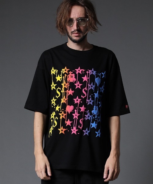 STUD MUFFIN（スタッドマフィン）の「mt7532-5.6ozコットン天竺グラデーションフォームpt ワイドシルエット SS Tシャツ（Tシャツ/カットソー・メンズ・ホワイト/ブラック/ブルー・2/3/4）」の19枚目の写真