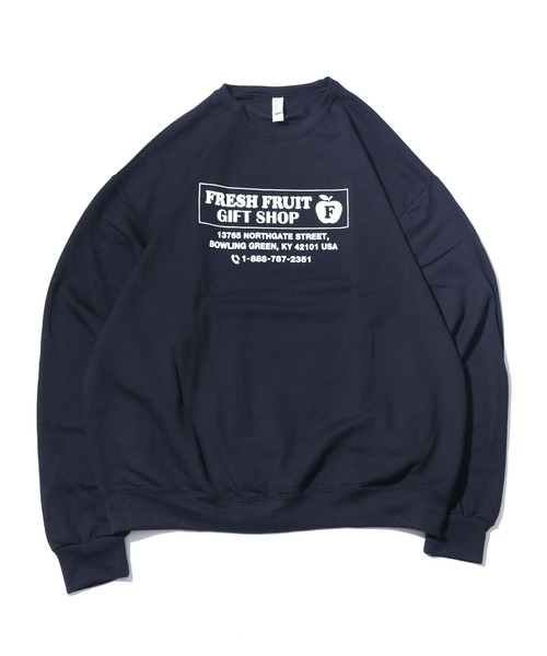 FRUIT OF THE LOOM(フルーツオブザルーム)の「FRUIT OF THE LOOM/フルーツオブザルーム SOUVENIR トレーナー A スウェット 裏起毛(スウェット・メンズ・ホワイト/ブラック/ネイビー/グレー・M/L/XL)」の12枚目の写真