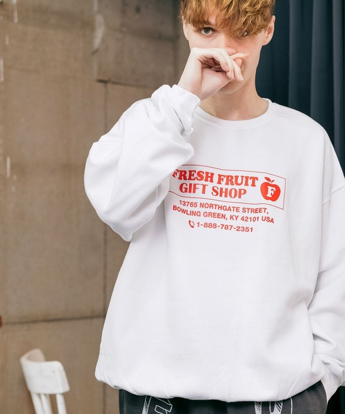 FRUIT OF THE LOOM(フルーツオブザルーム)の「FRUIT OF THE LOOM/フルーツオブザルーム SOUVENIR トレーナー A スウェット 裏起毛(スウェット・メンズ・ホワイト/ブラック/ネイビー/グレー・M/L/XL)」の17枚目の写真