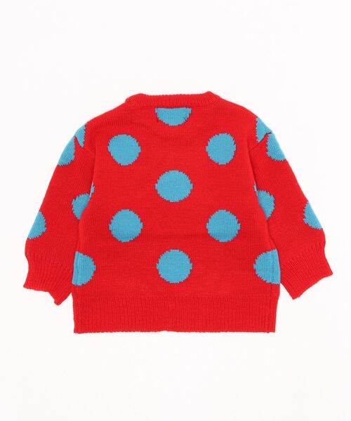 A BOND（アボンド）の「【おうちで洗えるニット】ドットセーター（kids/XS～LL）（ニット/セーター・キッズ・ネイビー/レッド・LL/S/M/L/XS）」の3枚目の写真