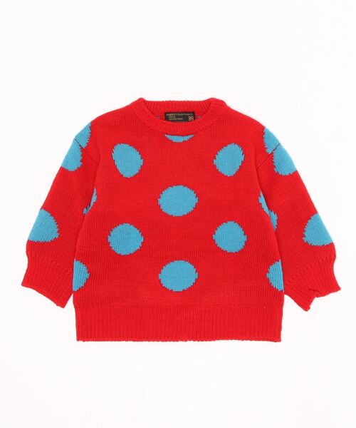 A BOND（アボンド）の「【おうちで洗えるニット】ドットセーター（kids/XS～LL）（ニット/セーター・キッズ・ネイビー/レッド・LL/S/M/L/XS）」の8枚目の写真