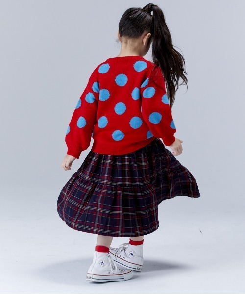 A BOND（アボンド）の「【おうちで洗えるニット】ドットセーター（kids/XS～LL）（ニット/セーター・キッズ・ネイビー/レッド・LL/S/M/L/XS）」の4枚目の写真