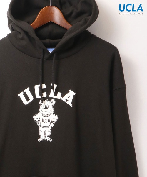 UCLA（ユーシーエルエー）の「UCLA カルフォニア大学ロサンゼルス校 プリント裏毛スウェットパーカー（パーカー・メンズ・ブラック/ネイビー/オフホワイト/グリーン/杢グレー・L/M/XL）」の3枚目の写真