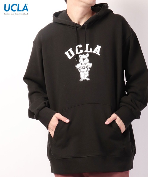 UCLA（ユーシーエルエー）の「UCLA カルフォニア大学ロサンゼルス校 プリント裏毛スウェットパーカー（パーカー・メンズ・ブラック/ネイビー/オフホワイト/グリーン/杢グレー・L/M/XL）」の7枚目の写真