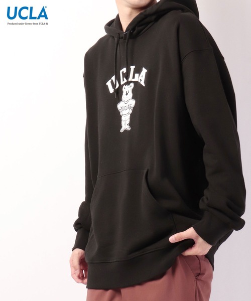 UCLA（ユーシーエルエー）の「UCLA カルフォニア大学ロサンゼルス校 プリント裏毛スウェットパーカー（パーカー・メンズ・ブラック/ネイビー/オフホワイト/グリーン/杢グレー・L/M/XL）」の8枚目の写真