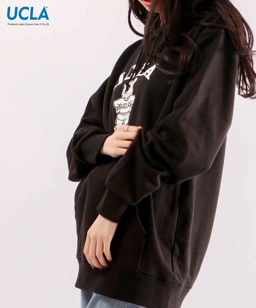 UCLA（ユーシーエルエー）の「UCLA カルフォニア大学ロサンゼルス校 プリント裏毛スウェットパーカー（パーカー・メンズ・ブラック/ネイビー/オフホワイト/グリーン/杢グレー・L/M/XL）」の14枚目の写真