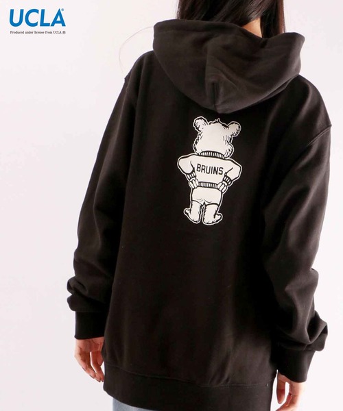 UCLA（ユーシーエルエー）の「UCLA カルフォニア大学ロサンゼルス校 プリント裏毛スウェットパーカー（パーカー・メンズ・ブラック/ネイビー/オフホワイト/グリーン/杢グレー・L/M/XL）」の15枚目の写真