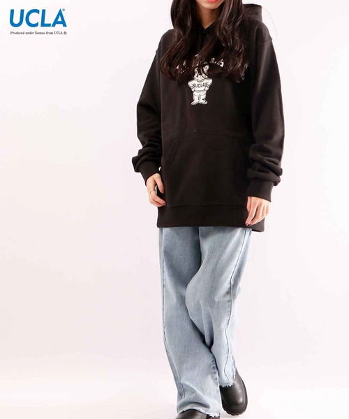 UCLA（ユーシーエルエー）の「UCLA カルフォニア大学ロサンゼルス校 プリント裏毛スウェットパーカー（パーカー・メンズ・ブラック/ネイビー/オフホワイト/グリーン/杢グレー・L/M/XL）」の16枚目の写真