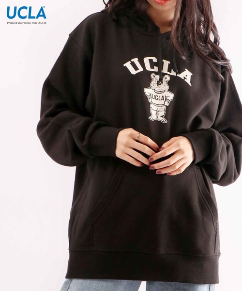 UCLA（ユーシーエルエー）の「UCLA カルフォニア大学ロサンゼルス校 プリント裏毛スウェットパーカー（パーカー・メンズ・ブラック/ネイビー/オフホワイト/グリーン/杢グレー・L/M/XL）」の12枚目の写真