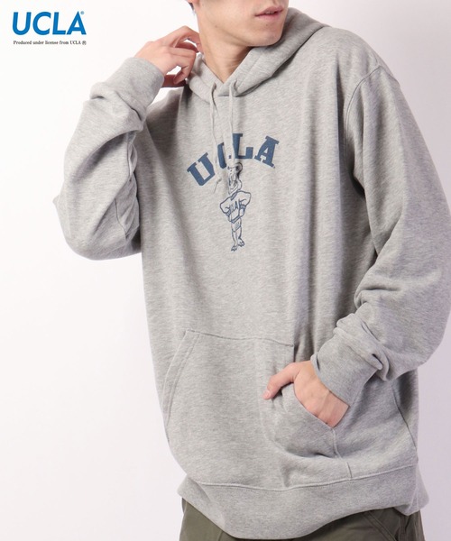 UCLA（ユーシーエルエー）の「UCLA カルフォニア大学ロサンゼルス校 プリント裏毛スウェットパーカー（パーカー・メンズ・ブラック/ネイビー/オフホワイト/グリーン/杢グレー・L/M/XL）」の17枚目の写真