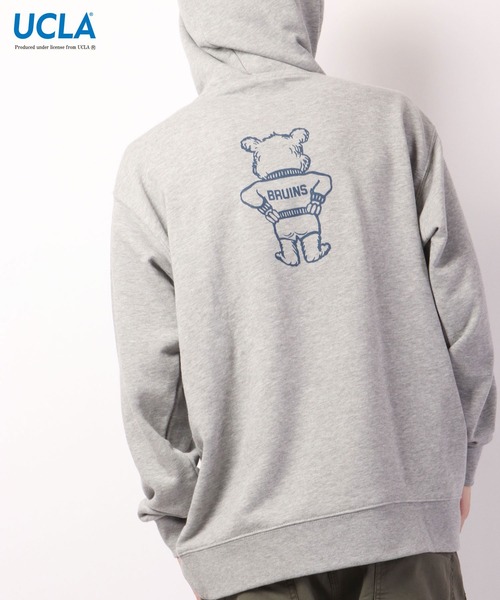 UCLA（ユーシーエルエー）の「UCLA カルフォニア大学ロサンゼルス校 プリント裏毛スウェットパーカー（パーカー・メンズ・ブラック/ネイビー/オフホワイト/グリーン/杢グレー・L/M/XL）」の19枚目の写真