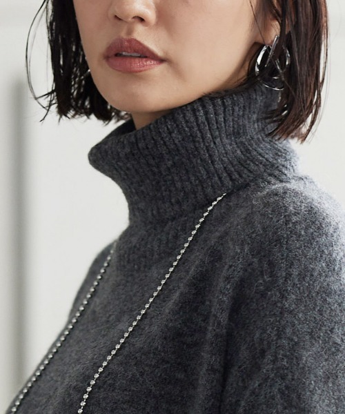 RASWアルパカ混タートルネックニット