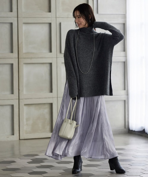 RASWアルパカ混タートルネックニット