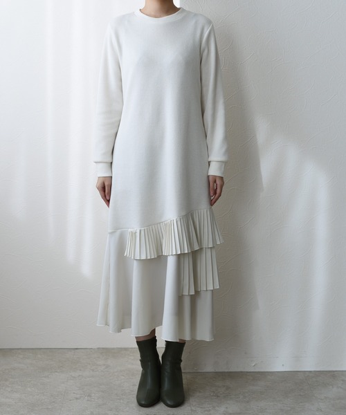 Eimee Law(エイミーロウ)の「裾プリーツリブOP(ワンピース・レディース・ブラック/オフホワイト・38)」の22枚目の写真
